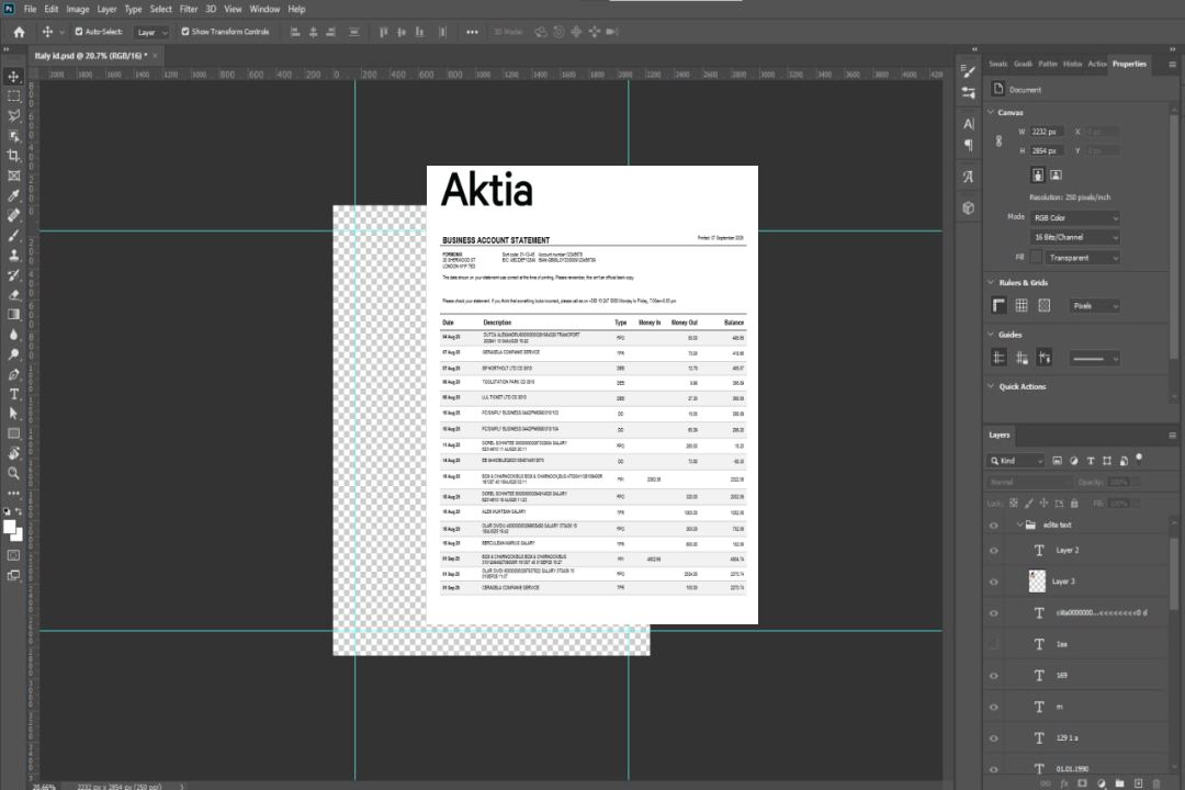Relevé de compte de l'entreprise Aktia Bank au format Word et PDF template